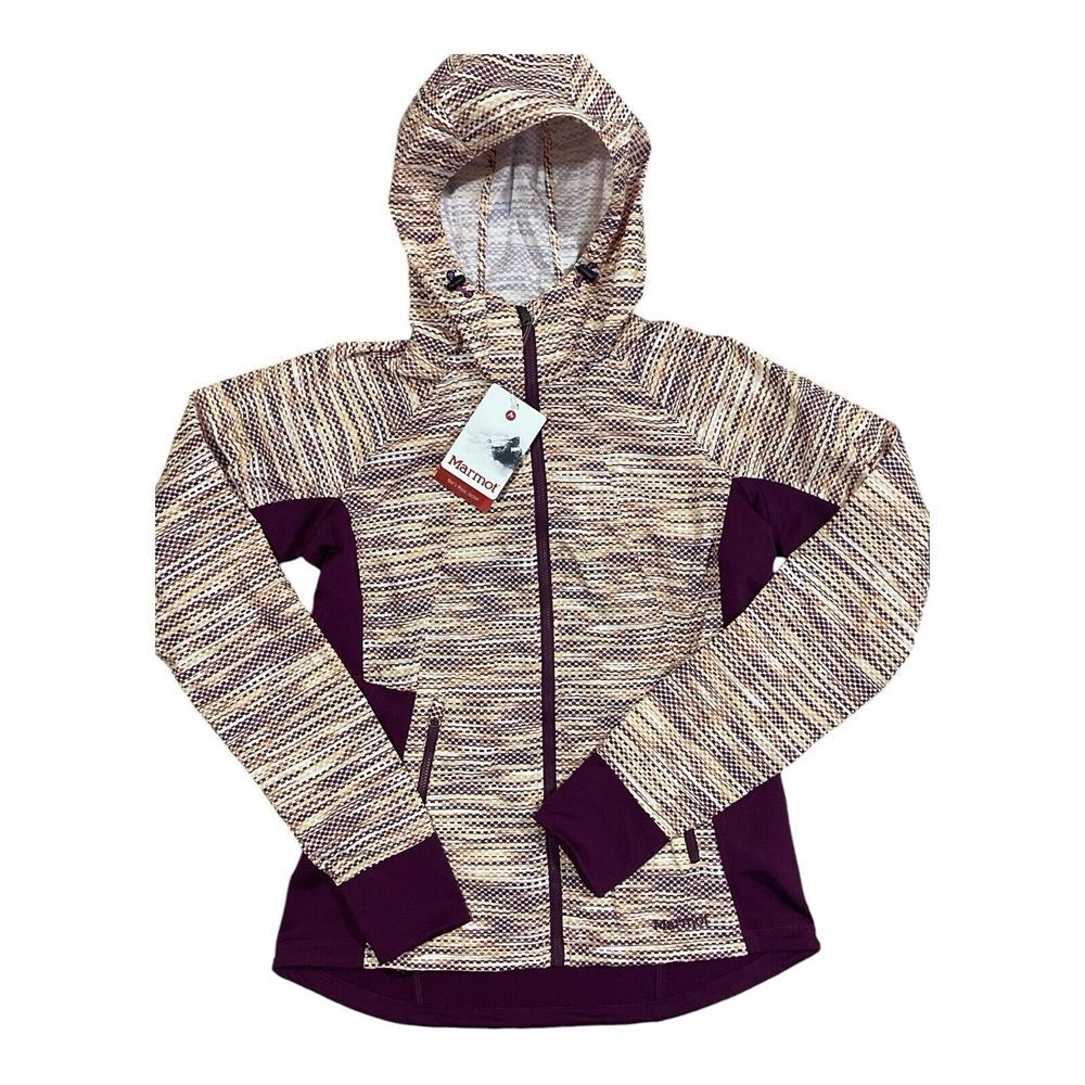 Marmot Muse Weather Windbreaker Full Zip Hooded Jacket Small Plum Purple